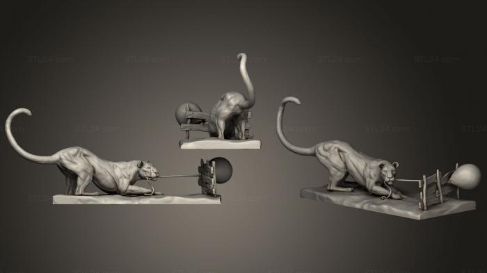 Animal figurines (Big Cat 03, STKJ_0748) 3D models for cnc
